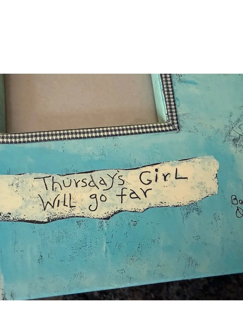 Vintage Days of the Week Little Girl Picture Frame Barabara Olsen Thursdays Girl